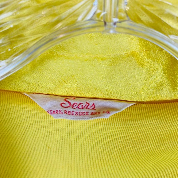 SEARS Yellow Quilted Housecoat Robe M VINTAGE - Picture 3 of 10